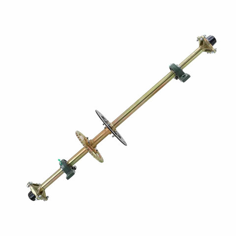Beefed Up Rear Live Axle Kit For Go Karts With 530 Chain Sprocket, Big Brake Disc And Caliper, Hubs, 16X8-7 ATV Tires And Rims