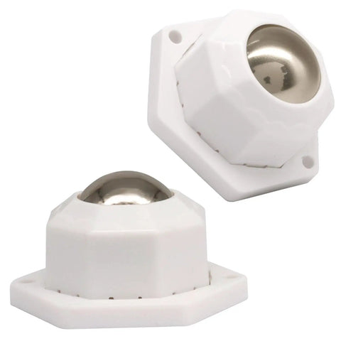 Self Adhesive Furniture Casters White 4 Pack Featuring Hella Smooth Rolling Wheels And No Sweat Setup for easy installation on furniture.