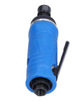The Heavy Duty Pneumatic Air Die Grinder With Sealed Ball Bearings Runs Super Slick At 22000 Rpm In A Tight Compact Right Angle Build, blue design.
