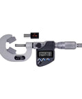 Kickass V-Anvil Outside Micrometer With Carbide Tips For Heavy Duty Metalworking And Machinist Projects Ranges From 0.4 To 1 Inch, digital display, precision tool.