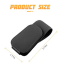 Premium Microfiber Leather Magnetic Sunglasses Holder For Car Sun Visor 1.77in x 3.74in dimensions in sleek black finish.