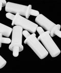 Spring Loaded Shutter Pins Repair Kit, 80 Pcs White Plastic Replacement Clips For Window Shutters, Cabinets And Doors, Easy Install, Durable Fasteners For Home, Office, And Shop. White plastic shutter pins close-up