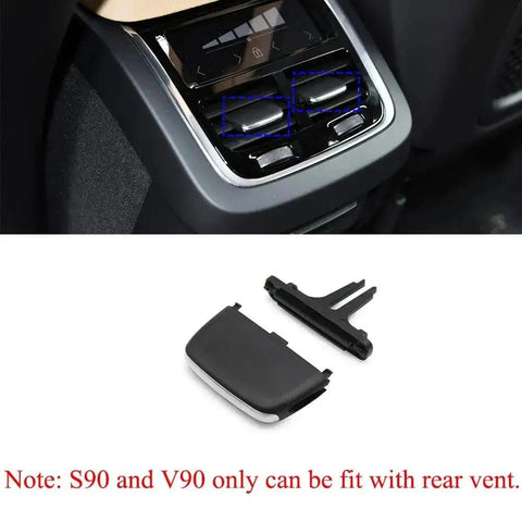 Volvo XC90 V90 S90 2015 2024 Air Conditioning Vent Clips Repair Kit Front And Rear Dash Vents Sliders Grille Outlet Clips Keeps Vents Clean And Improves Air Flow For A Cooler More Comfortable Cabin. front vent clip set, black plastic