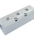 Three Way Five Port Air Manifold Block Aluminum Inline Air Hose Splitter With 1/2 Inch NPT Threads High Flow For Multi Tool Pneumatic Setup