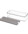 Removable Drainage Tray Storage Bin For Refrigerator And Pantry, Stacking Bin With Lid And Inner Basket, BPA Free, shown with lid removed