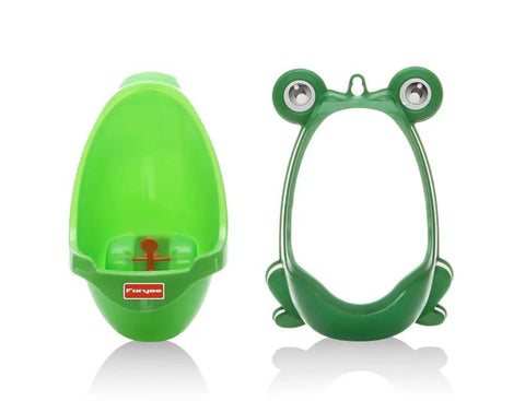 Heckin Cute Frog Potty Training Urinal For Boys With Funny Aiming Target And Super Suction Cup Mount Easy Clean Removable Bowl Adjustable Height Straight Up Great For Little Dudes