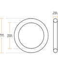 Diagram of Nitrile Rubber O Rings 18x16x1 Mm Buna N Sealing Gasket, showing dimensions and cross-section on white background.