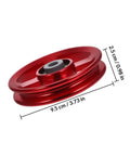 Red Beefy Heavy Duty Aluminum Pulley Wheels For Gym Equipment Replacement Cable System For Weight Lifting Smooth Operation