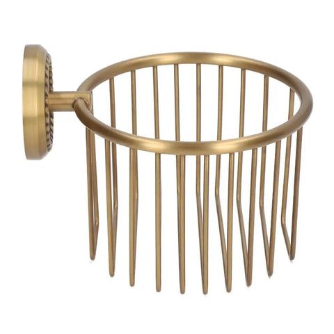 Antique Brass Toilet Paper Holder With Hollow Out Wall Mount For Bathroom Space Saver Built To Last With Mounting Kit Included.
