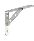 Heavy-Duty Wall Mount Shelf Support L-Bracket Stainless Steel For Kitchen And Bathroom Storage, corrosion-resistant, silver finish.