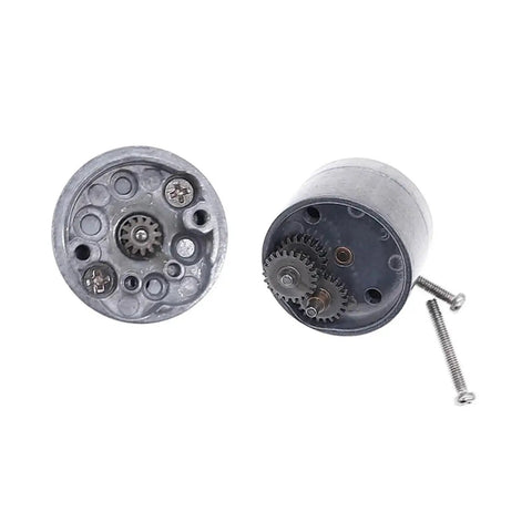 High Torque DC 3V Geared Motor That Serves Perfect For Robotics And Automation Projects, showcasing internal gears and mounting holes.