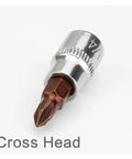 Cross head bit socket in Cool 21 Piece Torx Star Bit Socket Kit With Hex Ratchet Wrench For Tightening Bolts That Are Rusty Or Stubborn Perfect For Narrow Spaces And Heavy Duty Auto Repair Jobs Without Any Bending Crack Issues.