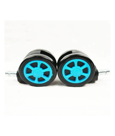 Pack Of 5 60mm Green Office Chair Casters With Large Car Wheel Style showcasing wheel design and smooth rolling capability.