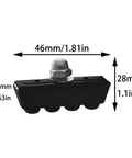 Eight Pack Bicycle Black Rubber Brake Pads 45mm For Road Bike C Type Braking System with measurement details