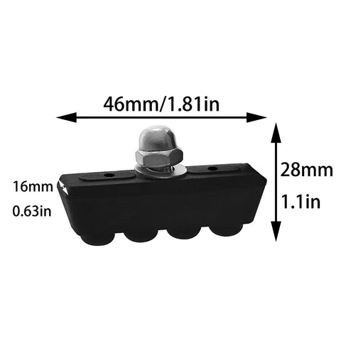 Eight Pack Bicycle Black Rubber Brake Pads 45mm For Road Bike C Type Braking System with measurement details