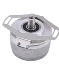 2048 Absolute Rotary Encoder With 13 Bit Singleturn And 12 Bit Multiturn For Precision Positioning In Industrial Applications Ready To Install Plug And Play High Resolution Feedback For Motion Systems showing its metallic structure and mounting interface