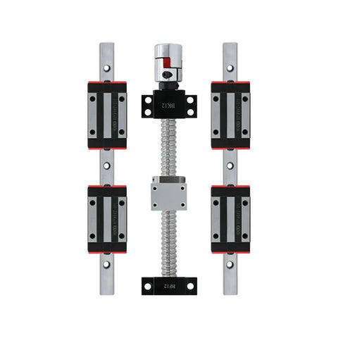 Square Linear Guide Set With SFU1605 Ballscrew, BK BF12 Coupling, Nut Housing 16, Travel Range 20mm To 100mm, Precision Motion Kit For CNC Machines And DIY Rigs, Solid Easy Upgrade For Smooth Repeatable Linear Motion with dual rails