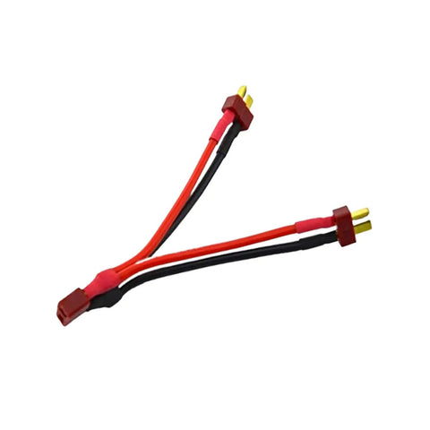 RC T Plug Parallel Connector Kit With 14 AWG 10cm Silicone Cord One Female To Two Male Battery Extension Cables