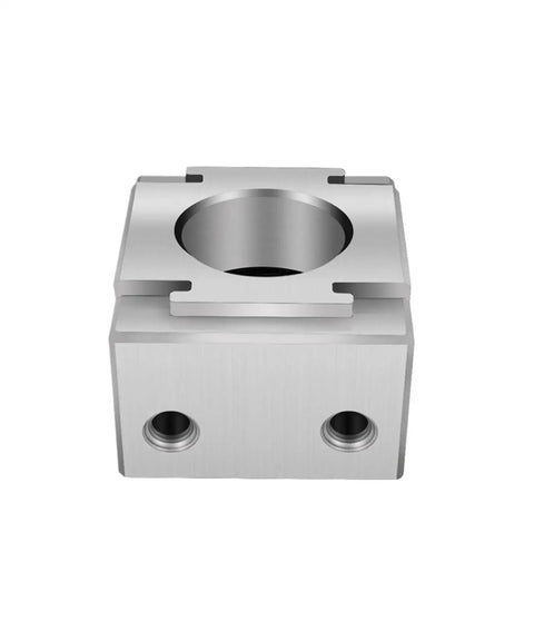 Heavy Duty Pneumatic Wedge Fixture For Multi Station Cnc Machining, metal clamping block with precision holes and flat surface.