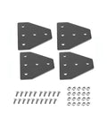4-pack Beefy 118x118x6mm 5 Hole L Shape Outside Joining Plate Bracket For 4040 V Slot Aluminum Extrusion Profile, screws included