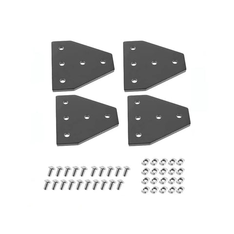 4-pack Beefy 118x118x6mm 5 Hole L Shape Outside Joining Plate Bracket For 4040 V Slot Aluminum Extrusion Profile, screws included