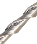CNC router bit end mill, carbide, two-flute upcut, 1/16 in cutting diameter, close-up
