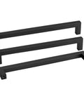 2 Pack Black Square Bar Cabinet Pulls With Slick Matte Finish For Kitchen And Bathroom Cabinets Center To Center 12.6in