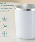 Aluminum cup showing food grade aluminum material, part of the 2 In 1 Smart Cup Electric Beverage Warmer And Cooler.