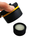 Pro Grade Espresso Wdt Tool Spinner Is A Real Clump Crushing Game Changer Smooth Planetary Gear Distributor Universal Portafilter, black and yellow, showing internal needles.