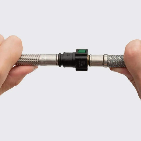 Hands installing 59 Inch Pull Down Kitchen Faucet Hose Replacement No Fuss Easy Install 95507000 95506000 Compatible