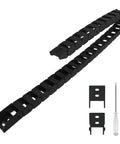 R18 Bridge Type Black Plastic Drag Chain Cable Carrier 10x20mm Inner Size, 1M Length With End Connectors For CNC Machines