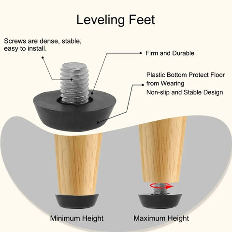 M8 Adjustable Leveling Feet For Tables Desks And Cabinets Heavy Duty Glide With 22x9mm Base And 10mm Thread