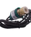 High Pressure Switch 475 To 600 Psi Fixed Range With Female Flare Connection, brass fitting, black cable, for HVAC and industrial use