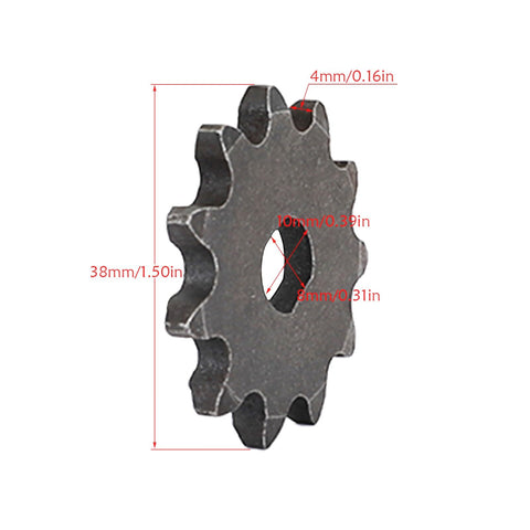 11 Tooth 35 Chain Gear Sprocket for MY1016 MY1020 Electric Bike Go Kart ATV Quad Buggy showing measurements