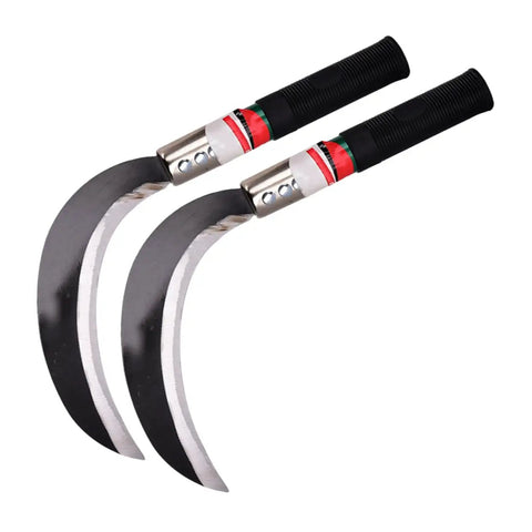 Two Pack Manganese Steel Garden Sickle Tool Set, Ergonomic Hand Weeder For Weeding Mowing Harvesting And Yard Work, Durable Reaping Hooks
