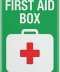 Waterproof Aluminum First Aid Box Sign 8x12 Inches With 4 Pre Drilled Holes For Factory, School And Public Workplace Use