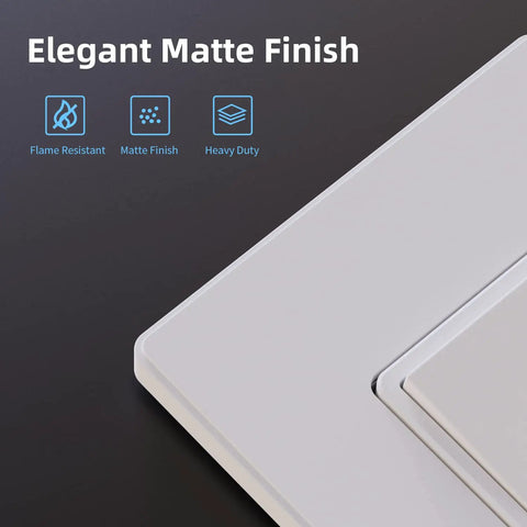 Matte White Single Pole Decorator Light Switch 15 Amp 120 To 277 Volt Easy Install Paddle Rocker Replacement With Self Grounding Residential Grade Wall Plate Included UL CUL 10 Pack, matte finish