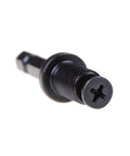 Heavy Duty Tool Holder Collet Chuck Adapter For 1/4 Inch Hex To 3/8 Inch 24unf Mount Fits Milling And Grinding Machines With Steel Build, close-up of black tool adapter.