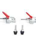 Two Pack Toggle Clamp Set Push Pull Quick Positioning Fixture For Small Space DIY Friendly Home Decor And Woodworking Iron And Plastic 6.6 By 4 Cm Holding Alignment Hand Tool, two red lever clamps