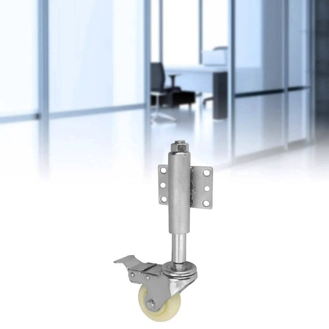 3 Inch Nylon Gate Wheel Caster with Spring Loaded Swivel and Brake, heavy duty metal gate roller for flat surfaces in office setting