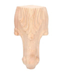 Close-up of a carved solid wood leg from 4 Pack European Style Dope Carved Cabinet Legs, Solid Wood Furniture Feet For Tables, Sofas, And Closets
