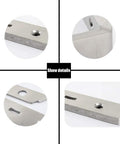 Detailed close-up of Heavy Duty Stainless Steel Floating Shelf Brackets Two Pack with mounting holes and edges.