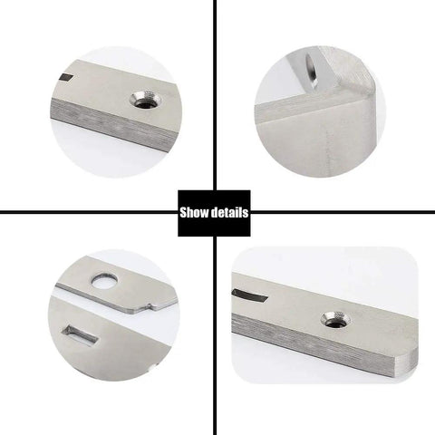 Detailed close-up of Heavy Duty Stainless Steel Floating Shelf Brackets Two Pack with mounting holes and edges.