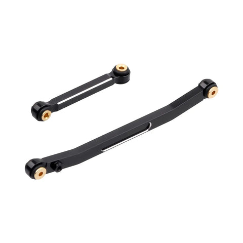 Beefed Up Aluminum Steering Linkage Set For Axial SCX24 Upgrades High Tightening Steering Rods CNC Machined Precision Compatible With Deadbolt C10 Wrangler JLU CRC B 17 Betty Gladiator Bronco Scale 1 24 RC Crawler, black aluminum rods