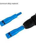 Heavy Duty Wire Stripper Crimping Tool For Power Drill with blue aluminum alloy hex shank adapter and drill mount design.