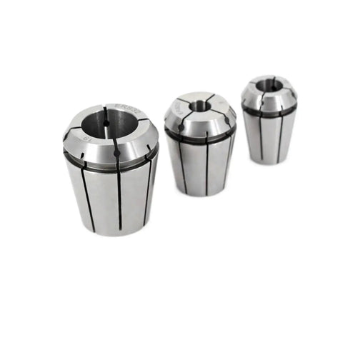 Spring Collet For ERS25 ERS32 Milling Machines Pro Grade High Precision Sealing Collet Tool, three collets shown in different sizes.