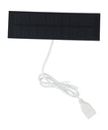Monocrystalline 2W 5V solar panel charger with USB output for mobile devices, small DC battery charging, outdoor lighting.