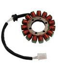 Thinking Process: 12v marine outboard stator coil with copper windings, wiring lead and connector