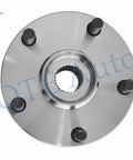 Beefy Two-Pack Front Wheel Hub Bearing Assemblies Replacement For Subaru, top view of metal hub with lug bolts visible