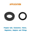 Propane Tank Gasket And O Rings Set For Soft Nose POL Fittings 10 Pieces Each Great For Leak Proof Sealing For Valves Regulators Adapters And Pipe Connectors, black gasket and O-ring